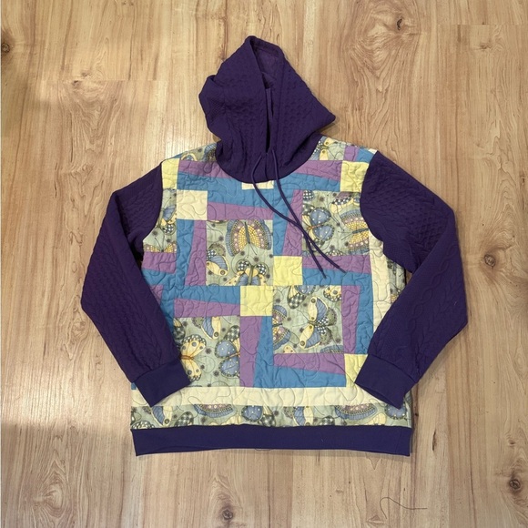 Upcycled quilted hoodie size m - Picture 1 of 1